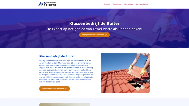 Website van Klussenbedrijf de Ruiter