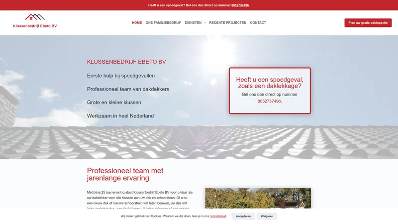 Website van Klussenbedrijf Ebeto