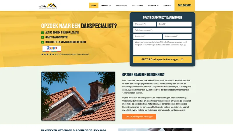 Website van Klussenbedrijf J.C.