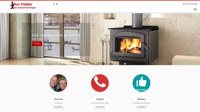 Website van Kor Fidder Uw Schoorsteenveger