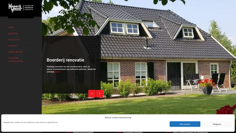 Website van Kuperij verbouw