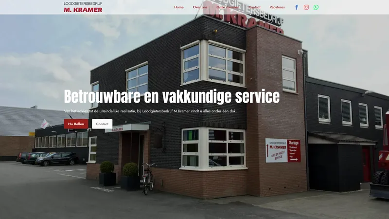 Website van Loodgieters- en schoorsteenveegbedrijf M. Kramer