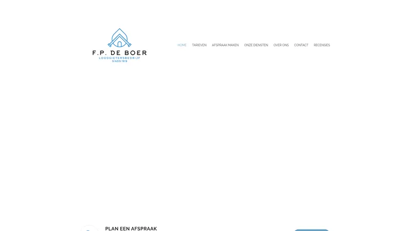 Website van Loodgietersbedrijf F.P. de Boer