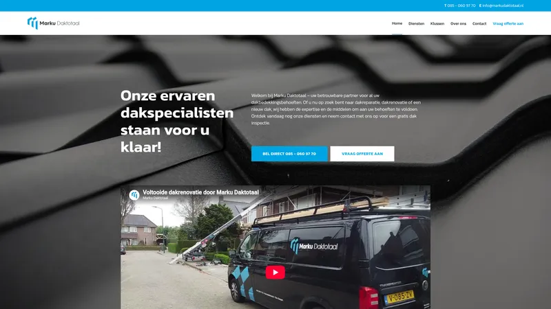 Website van Marku Daktotaal B.V