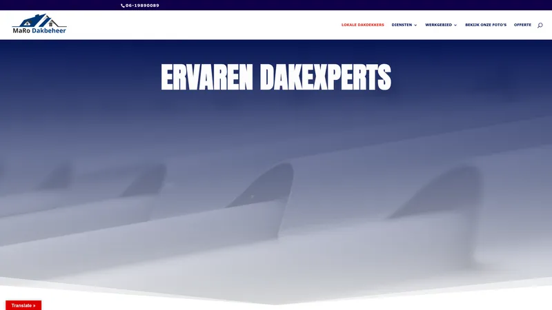 Website van MaRo Dakbeheer