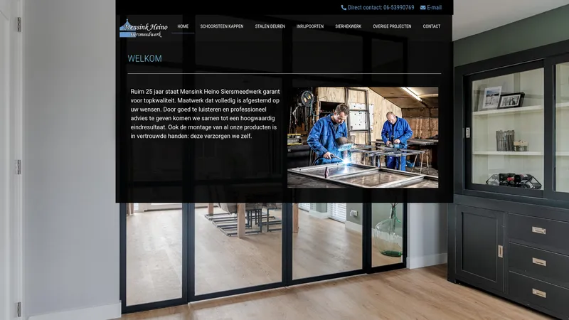 Website van Mensink Heino Siersmeedwerk