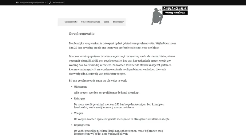 Website van Meulendijks Voegwerken