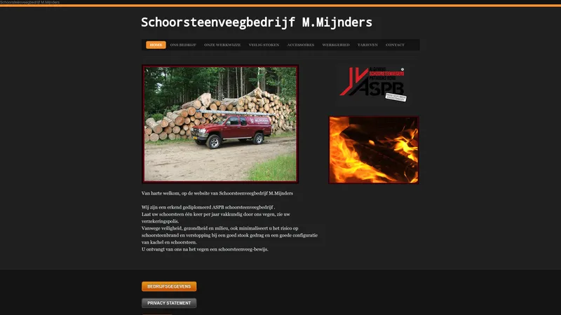 Website van Mijnders Schoorsteenvegersbedrijf