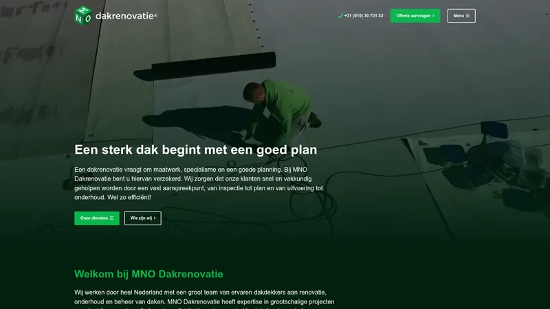 Website van MNO Dakrenovatie B.V