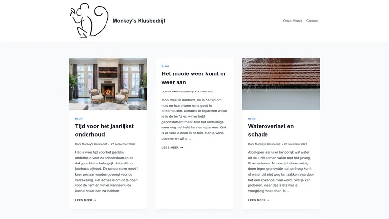 Website van Monkey's klusbedrijf