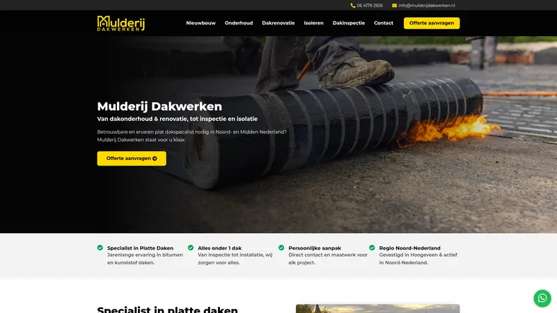 Website van Mulderij Dakwerken