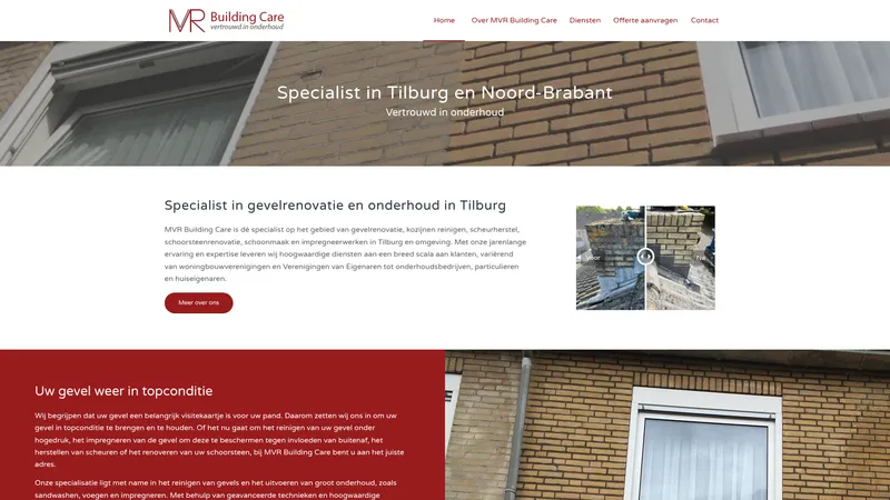 Website van MVR Building Care