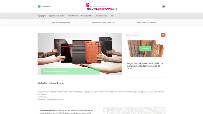 Website van Nieuwedakpannen.nl