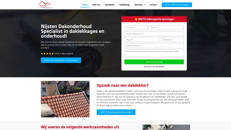 Website van Nijsten Dakonderhoud
