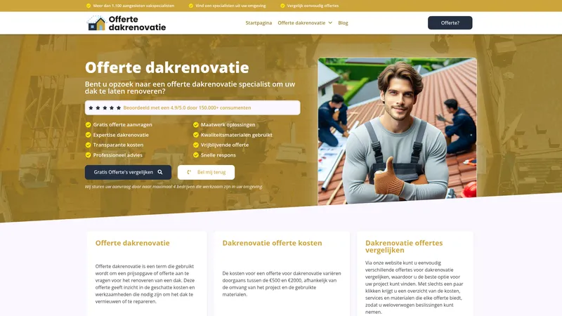 Website van Offerte dakrenovatie