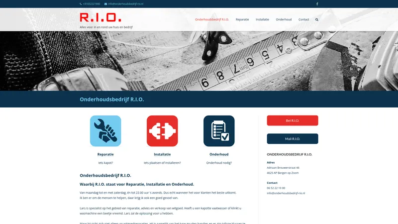 Website van Onderhoudsbedrijf R.I.O.