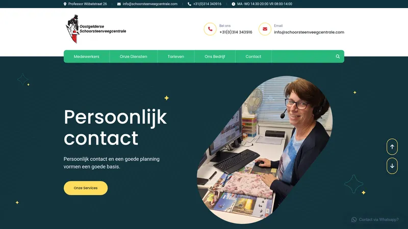 Website van Oost Gelderse Schoorsteenveegcentrale