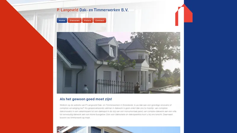Website van P. Langeveld Dak- en Timmerwerken