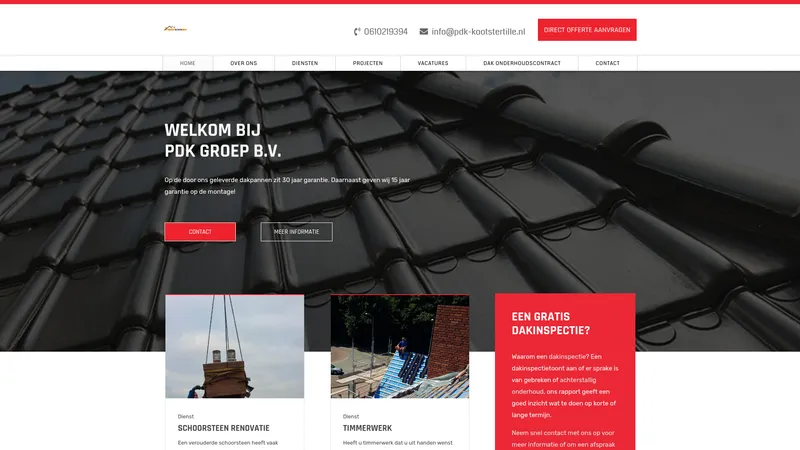Website van PDK Groep B.V