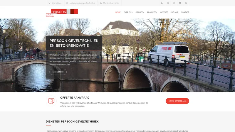 Website van Persoon Schoorsteen- en Geveltechniek B.V.