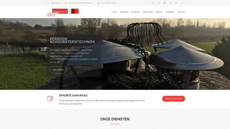 Website van PERSOON Schoorsteen-Geveltechniek B.V.