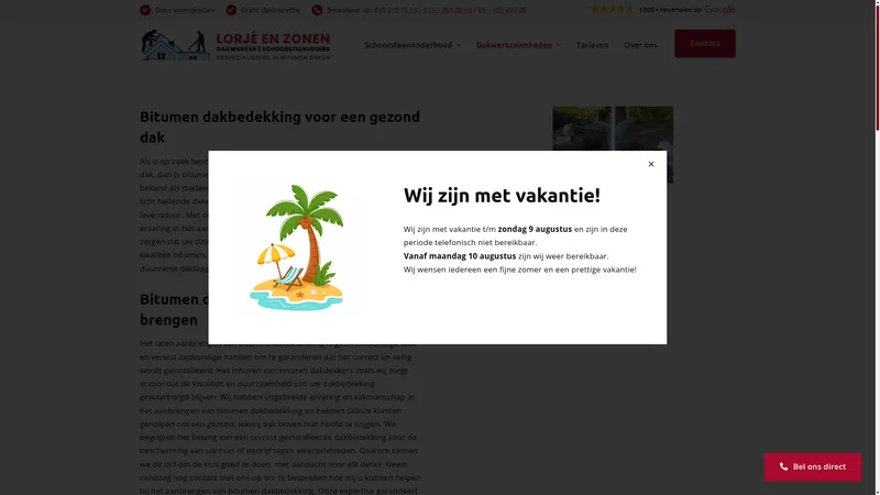 Website van Pieter Lorjé & Zn.