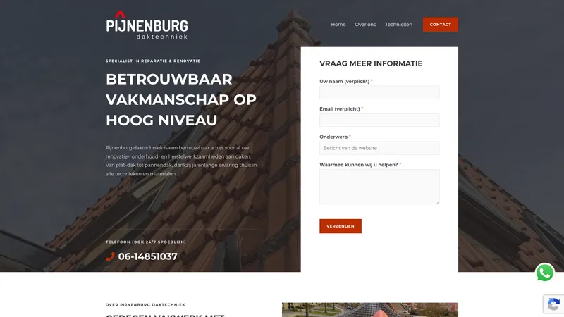 Website van Pijnenburg daktechniek
