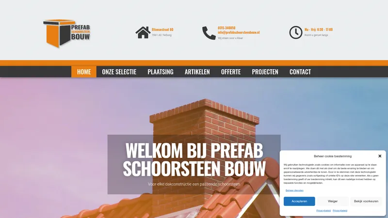 Website van Prefabschoorsteenbouw