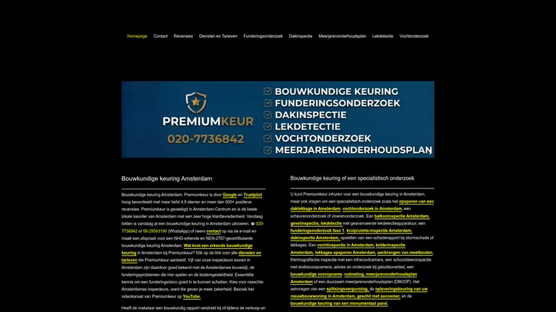 Website van Premiumkeur B.V