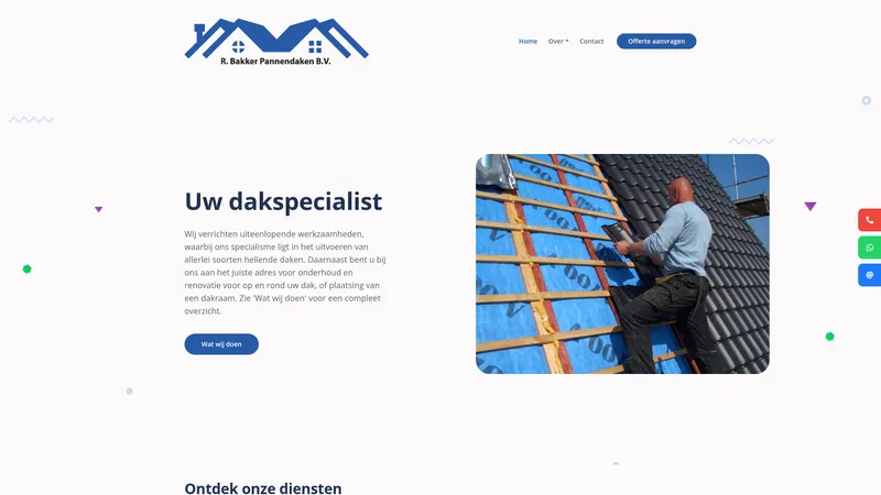 Website van R. Bakker Pannendaken B.V