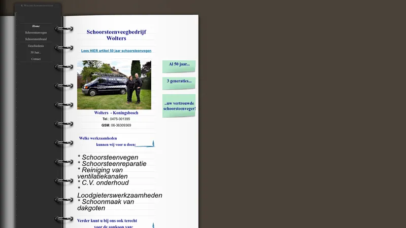 Website van R. Wolters Schoorsteenveger
