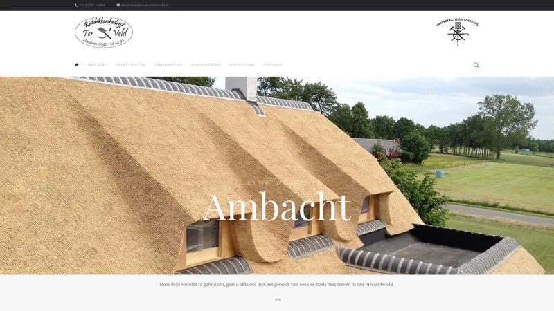 Website van Rietdekkersbedrijf Ter Veld