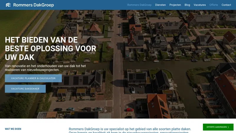 Website van Rommers Dakbeheer