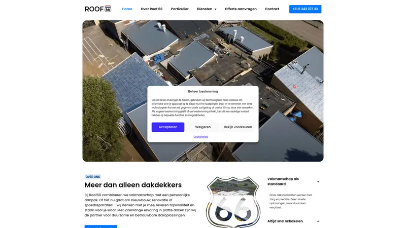 Website van Roof66 Co