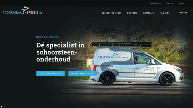 Website van Rookkanaalinspectie De Jong VOF
