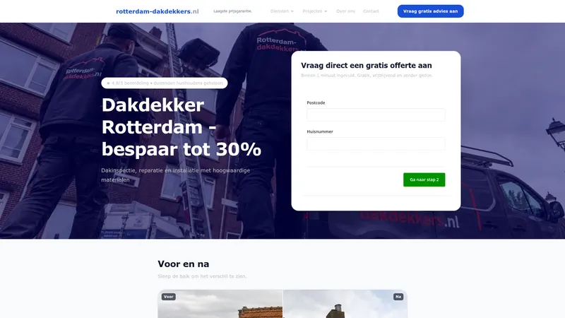 Website van Rotterdam Dakdekkers