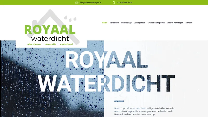 Website van Royaal Waterdicht