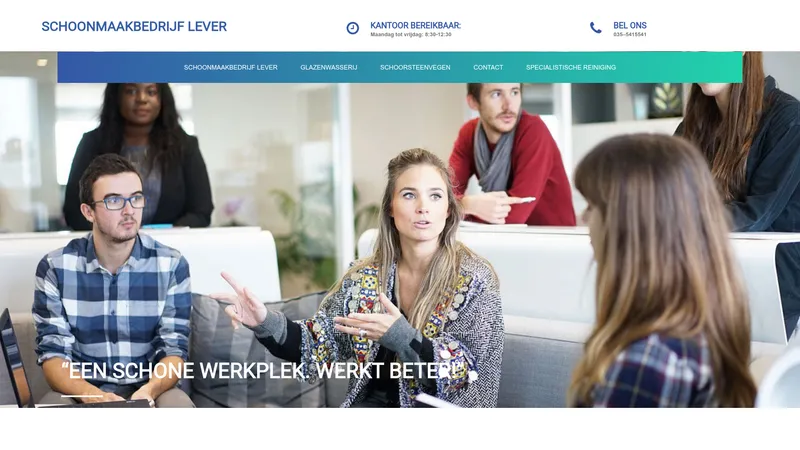 Website van Schoonmaakbedrijf Lever
