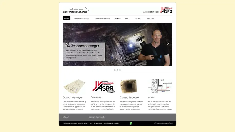 Website van Schoorsteencontrole Frielink