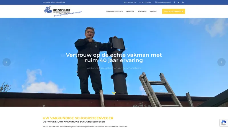 Website van Schoorsteentechniek "De Populier"