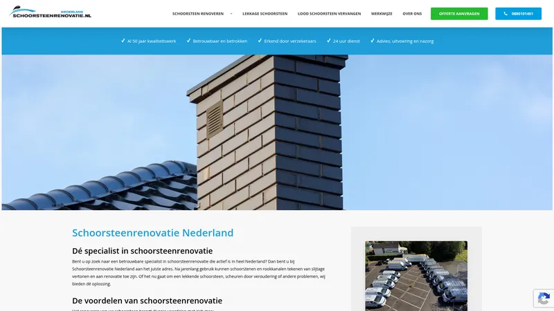 Website van Schoorsteenveeg-Adviesbedrijf "Vogels"