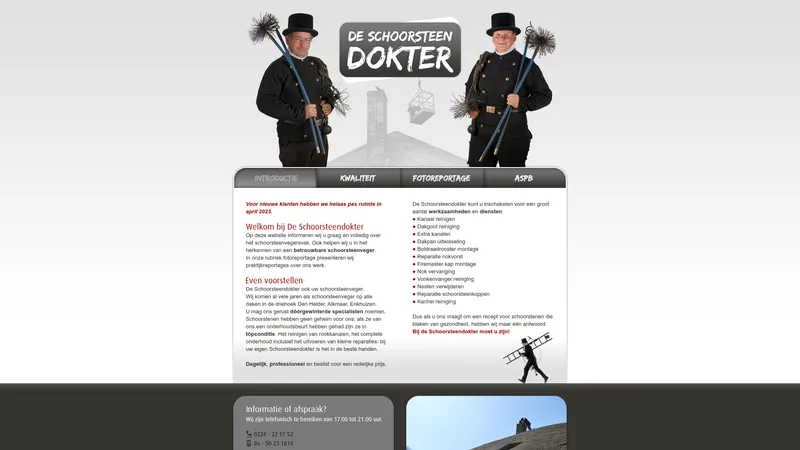 Website van Schoorsteenveeg & Klussenbedrijf Jos Buter