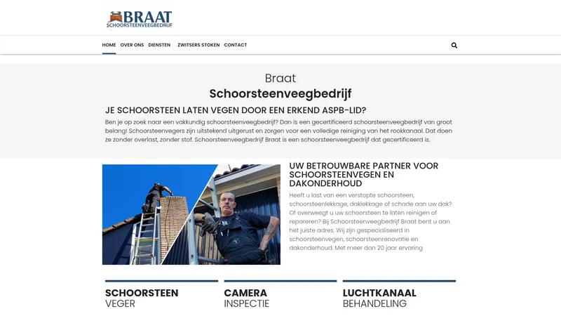 Website van Schoorsteenveegbedrijf Braat