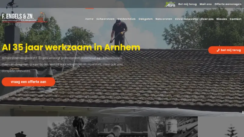 Website van Schoorsteenveegbedrijf F. Engels