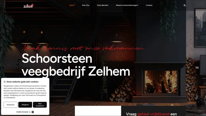 Website van Schoorsteenveegbedrijf Zelhem