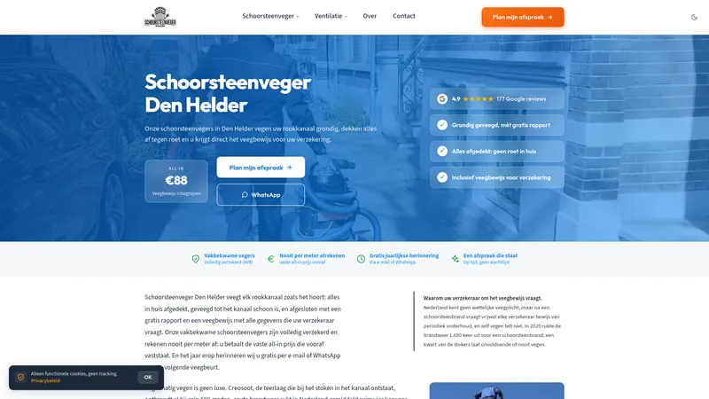 Website van Schoorsteenveger Den Helder