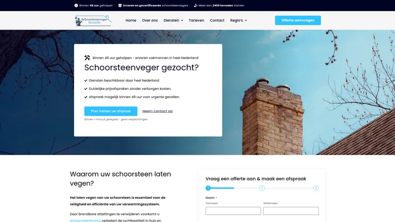 Website van Schoorsteenveger gezocht