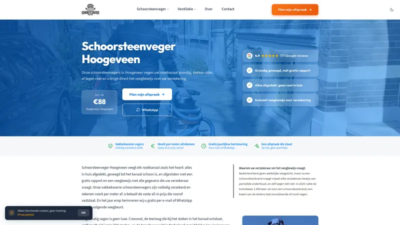 Website van Schoorsteenveger Hoogeveen