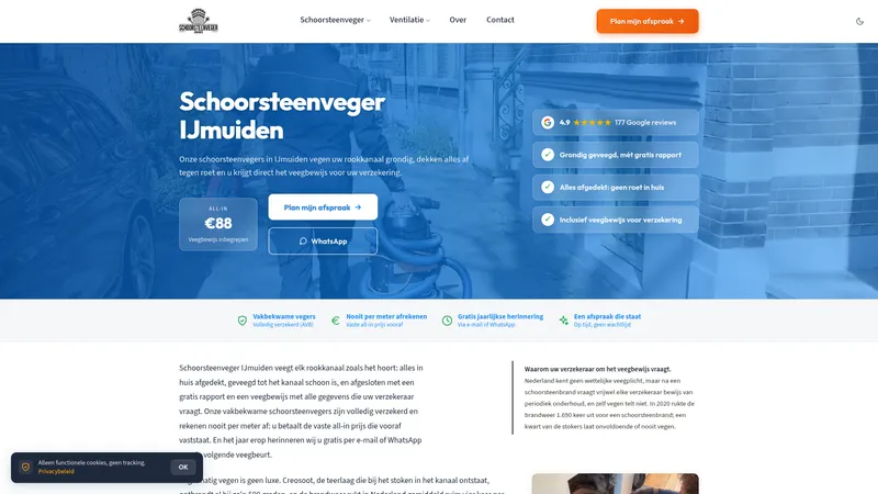 Website van Schoorsteenveger IJmuiden