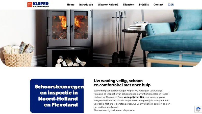 Website van Schoorsteenveger Kuiper